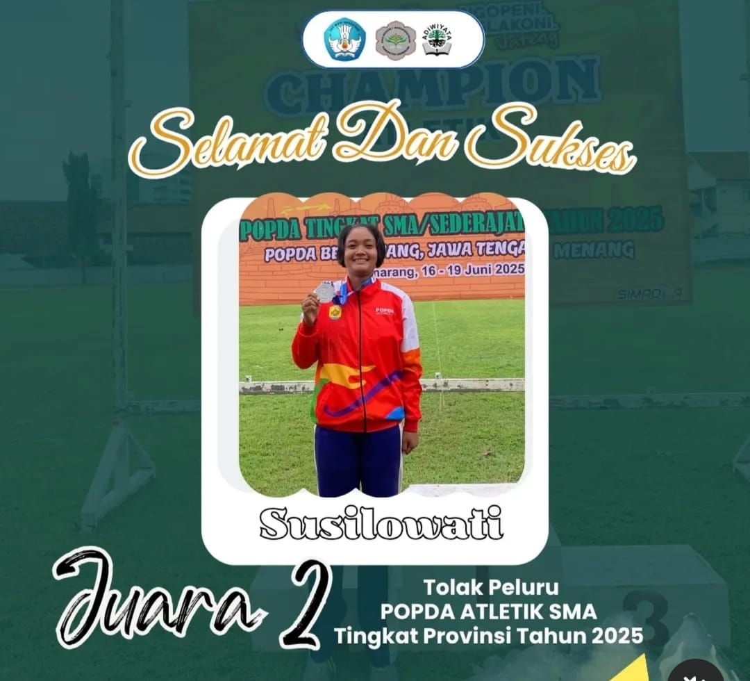 Juara 2 Kejuaraan POPDA Atletik SMA Tolak Peluru Tingkat Provinsi Tahun 2025