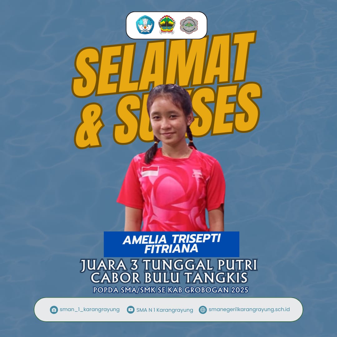 "Amelia Trisepti Fitriana Kelas X7 Raih Juara 3 Tunggal Putri Bulutangkis POPDA 2025"