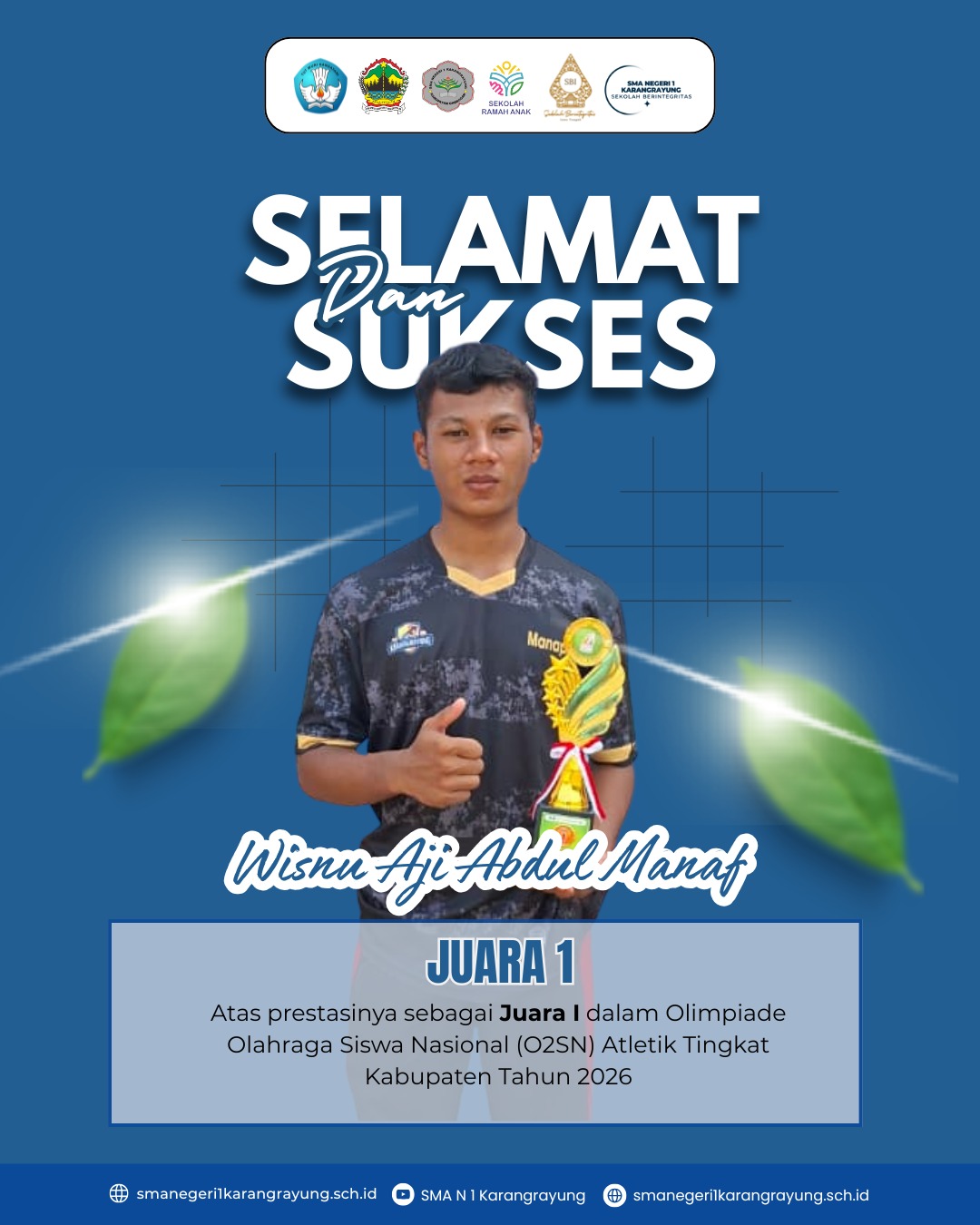JUARA 1 O2SN TINGKAT KABUPATEN GROBOGAN CABOR ATLETIK TAHUN 2026