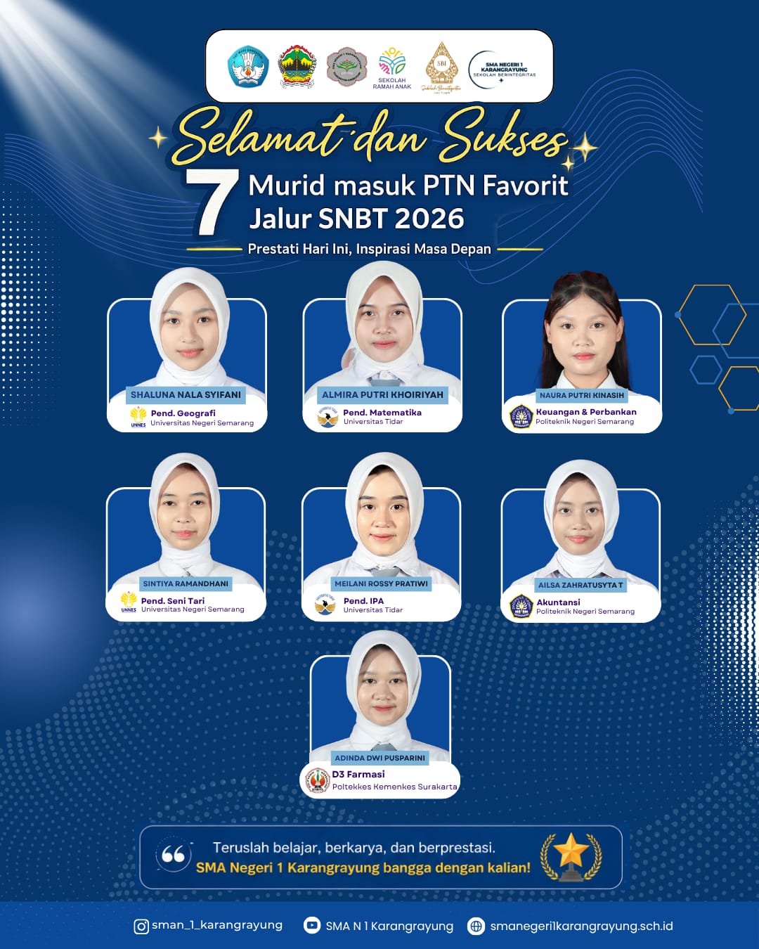 Siswi-siswi SMA Negeri 1 Karangrayung Lolos SNBT Tahun 2026